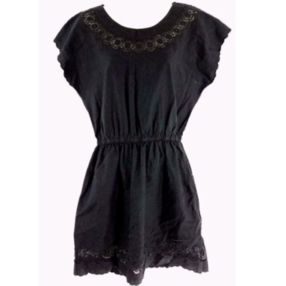 J.Crew Embroidered Scallop Hem Linen Dress.